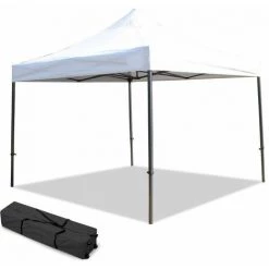 TERRE JARDIN Tonnelle Pliante 3 X 3 Professionnelle Blanc - Blanc