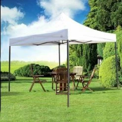 TERRE JARDIN Tonnelle Pliante 3 X 3 Professionnelle Blanc - Blanc -Tente de réception Soldes 10562109 5