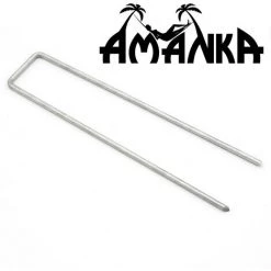AMANKA Set 100 Piquets En Acier Galvanisé Ø3,2mm 150x30mm Ancrage Au Sol Pour Bâches Filets De Jardinage En U Anguleux -Tente de réception Soldes 10987257 4