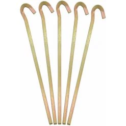 AMANKA Set De 5 Piquets En Acier Galvanisé 220x6mm Sardines En Métal Forme Carrée Avec Crochet Pour Tentes De Camping -Tente de réception Soldes 10987258 5