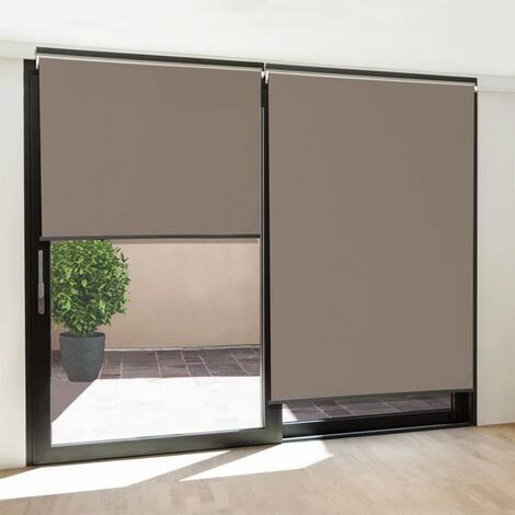 IDMARKET Lot De 3 Stores Enrouleurs L.124 X H. 225 CM Pour Pergola Taupe - Taupe 7 IDMARKET Lot De 3 Stores Enrouleurs L.124 X H. 225 CM Pour Pergola Taupe - Taupe - Image 5