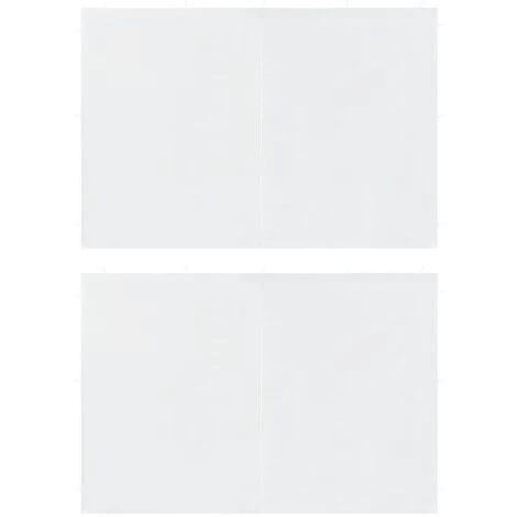VidaXL Parois De Tente De Réception 2 Pcs Et Fermeture éclair PE Blanc - Blanc 3 VidaXL Parois De Tente De Réception 2 Pcs Et Fermeture éclair PE Blanc - Blanc