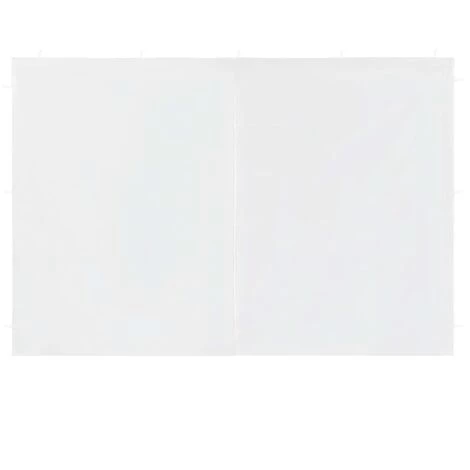VidaXL Parois De Tente De Réception 2 Pcs Et Fermeture éclair PE Blanc - Blanc 4 VidaXL Parois De Tente De Réception 2 Pcs Et Fermeture éclair PE Blanc - Blanc – Image 2