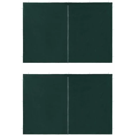 VidaXL Paroi De Tente Réception 2 Pcs Avec Fermeture éclair PE Vert - Vert 3 VidaXL Paroi De Tente Réception 2 Pcs Avec Fermeture éclair PE Vert - Vert
