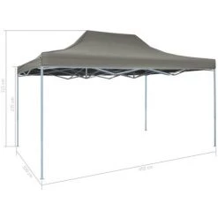 VidaXL Tente Pliable Escamotable 3 X 4,5 M Anthracite - Anthracite -Tente de réception Soldes 11468403 3