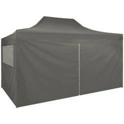 VidaXL Tente Pliable Avec 4 Parois Latérales 3 X 4,5 M Anthracite - Anthracite -Tente de réception Soldes 11468411 3