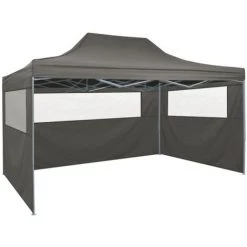 VidaXL Tente Pliable Avec 4 Parois Latérales 3 X 4,5 M Anthracite - Anthracite -Tente de réception Soldes 11468411 4