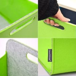 DUNEDESIGN 4 Boîtes De Rangement Feutre 33x33x38 Cm Kallax Panier Feutrine Ikea Bleu Vert -Tente de réception Soldes 11486268 5