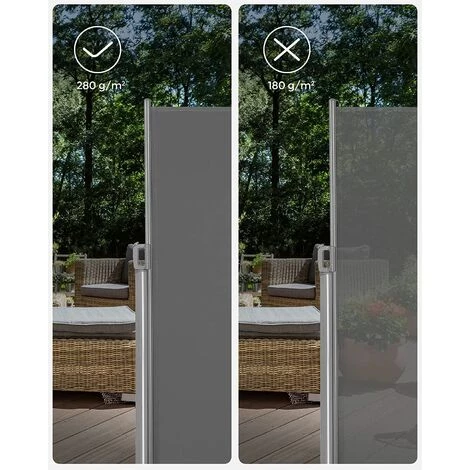 SONGMICS Alu Store Latéral 350 X 160cm Auvent Rétractable Extérieur Brise Vue Pour Terrasse Anthracite GSA165G - Anthracite 5 SONGMICS Alu Store Latéral 350 X 160cm Auvent Rétractable Extérieur Brise Vue Pour Terrasse Anthracite GSA165G - Anthracite - Image 3