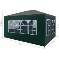 VidaXL Tente De Réception 3 X 4 M Vert - Vert -Tente de réception Soldes 11491372 3