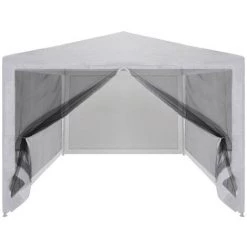 VidaXL Tente De Réception Avec 4 Parois En Maille 3 X 3 M - Blanc -Tente de réception Soldes 11491373 3