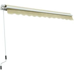 Outsunny Store Banne Manuel Rétractable Alu. Polyester Imperméabilisé Haute Densité 3,5L X 2,5l M Beige - Beige -Tente de réception Soldes 11491460 4