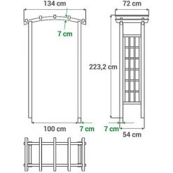 CÉMONJARDIN Arche De Jardin En Arc En Bois Traité, Jasmin -Tente de réception Soldes 115009 2