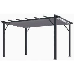 Habrita Pergola 100% Aluminium Couleur Grise 4,00 X 3,00 X 2,30 M - 12 M2
