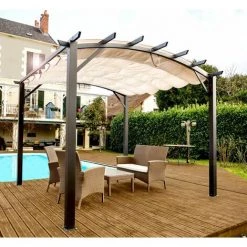 Habrita Pergola Structure Mixte 11,22 M2 - Toile Couleur écru 8 Habrita Pergola Structure Mixte 11,22 M2 - Toile Couleur écru -Tente de réception Soldes 11754633 3