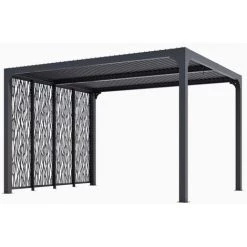 Habrita Pergola Bioclimatique De 10,80 M2 équipée De 4 Panneaux Moucharabieh