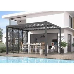 Habrita Pergola Bioclimatique De 10,80 M2 équipée De 4 Panneaux Moucharabieh -Tente de réception Soldes 11754636 3