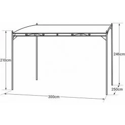 HAPPY GARDEN Pergola Murale 3 × 2,5m NICE Grise - Gris -Tente de réception Soldes 11773489 4