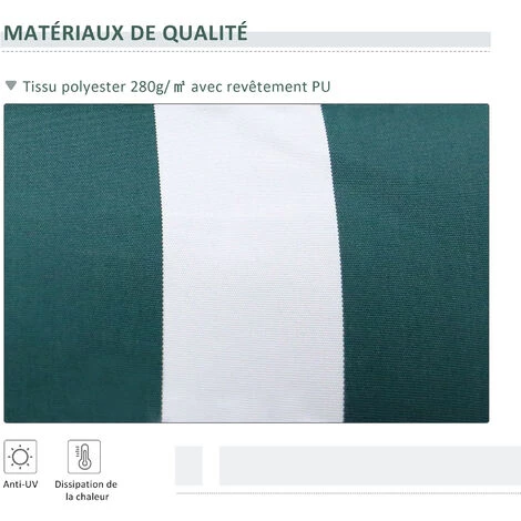 Outsunny Store Banne électrique Et Manuel Rétractable Dim. 3,95L X 3l (avancée) M Télécommande Fournie Alu. Polyester Haute Densité Imperméabilisé Anti-UV Vert Blanc Rayé 7 Outsunny Store Banne électrique Et Manuel Rétractable Dim. 3,95L X 3l (avancée) M Télécommande Fournie Alu. Polyester Haute Densité Imperméabilisé Anti-UV Vert Blanc Rayé - Image 5