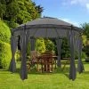 VidaXL Belvédère Avec Rideaux Rond 3,5 X 2,7 M Anthracite - Anthracite 2 VidaXL Belvédère Avec Rideaux Rond 3,5 X 2,7 M Anthracite - Anthracite -Tente de réception Soldes 11874067 1