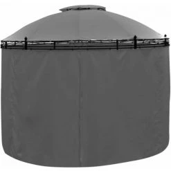 VidaXL Belvédère Avec Rideaux Rond 3,5 X 2,7 M Anthracite - Anthracite -Tente de réception Soldes 11874067 3