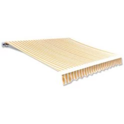 Toile D'Auvent Orange Et Blanc 350x250 Cm VidaXL