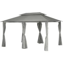 HESPERIDE Tonnelle De Jardin Thira - L. 4 X L. 3 M - 400 X 300 X 270 - Gris