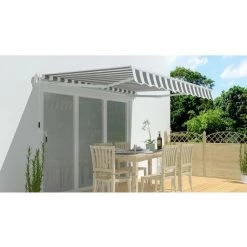 HABITAT ET JARDIN Store Banne En Aluminium "Ombra 3" - 4 X 2.50 M - Gris / Blanc -Tente de réception Soldes 12193827 3