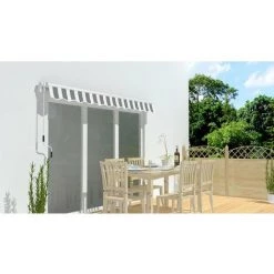 HABITAT ET JARDIN Store Banne En Aluminium "Ombra 3" - 4 X 2.50 M - Gris / Blanc -Tente de réception Soldes 12193827 4