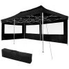 TECTAKE Tonnelle De Jardin Terrasse Pliante Autoportée Réglable 6 X 3 M Structure En Aluminium à 2 Parois Noir + Sac De Transport - Noir -Tente de réception Soldes 12271607 1