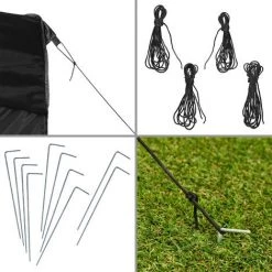 TECTAKE Tonnelle De Jardin Terrasse Pliante Autoportée Réglable 6 X 3 M Structure En Aluminium à 2 Parois Noir + Sac De Transport - Noir -Tente de réception Soldes 12271607 4