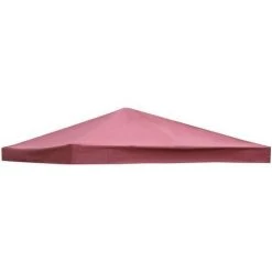 COSTWAY Toile De Rechange Pour Pavillon Toile De Toit Pour Tente Canopée Pour Tonnelles 300 X 300 Cm Vin Rouge