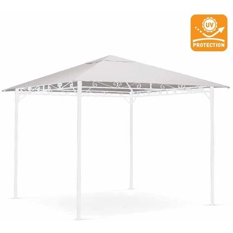 ELIOS PARASOLS Gazebo Et Tonnelle De Jardin En Acier De 3X3 Mètres Style Antivent Et UV | Blanc 5 ELIOS PARASOLS Gazebo Et Tonnelle De Jardin En Acier De 3X3 Mètres Style Antivent Et UV | Blanc - Image 3