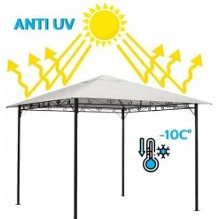 ELIOS PARASOLS Gazebo Et Tonnelle De Jardin En Acier De 3X3 Mètres Style Antivent Et UV | Blanc 9 ELIOS PARASOLS Gazebo Et Tonnelle De Jardin En Acier De 3X3 Mètres Style Antivent Et UV | Blanc -Tente de réception Soldes 12720519 4