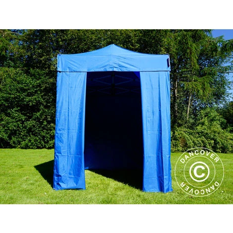 DANCOVER Tente Pliante Chapiteau Pliable Tonnelle Pliante Barnum Pliant FleXtents Basic V.2, 2x2m Bleu, Avec 4 Cotés - Bleu 4 DANCOVER Tente Pliante Chapiteau Pliable Tonnelle Pliante Barnum Pliant FleXtents Basic V.2, 2x2m Bleu, Avec 4 Cotés - Bleu – Image 2