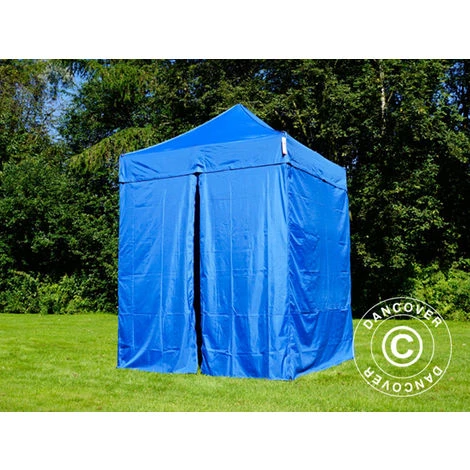 DANCOVER Tente Pliante Chapiteau Pliable Tonnelle Pliante Barnum Pliant FleXtents Basic V.2, 2x2m Bleu, Avec 4 Cotés - Bleu 7 DANCOVER Tente Pliante Chapiteau Pliable Tonnelle Pliante Barnum Pliant FleXtents Basic V.2, 2x2m Bleu, Avec 4 Cotés - Bleu – Image 5