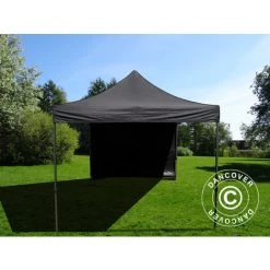 DANCOVER Tente Pliante Chapiteau Pliable Tonnelle Pliante Barnum Pliant FleXtents Basic V.3, 3x3m Noir, Avec 4 Cotés - Noir -Tente de réception Soldes 12729236 4