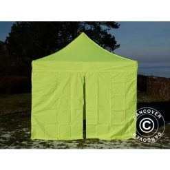 DANCOVER Tente Pliante Chapiteau Pliable Tonnelle Pliante Barnum Pliant FleXtents PRO 3x3m Néon Jaune/vert, Avec 4 Cotés - Néon Jaune/vert -Tente de réception Soldes 12729287 2