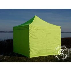 DANCOVER Tente Pliante Chapiteau Pliable Tonnelle Pliante Barnum Pliant FleXtents PRO 3x3m Néon Jaune/vert, Avec 4 Cotés - Néon Jaune/vert -Tente de réception Soldes 12729287 4
