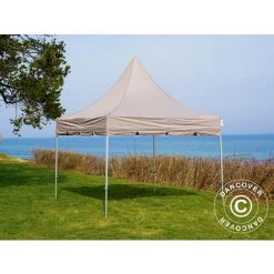 DANCOVER Tente Pliante Chapiteau Pliable Tonnelle Pliante Barnum Pliant FleXtents PRO Peak Pagoda 3x3m Latte - Latte -Tente de réception Soldes 12729353 2