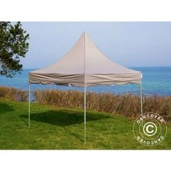 DANCOVER Tente Pliante Chapiteau Pliable Tonnelle Pliante Barnum Pliant FleXtents PRO Peak Pagoda 3x3m Latte - Latte -Tente de réception Soldes 12729353 3