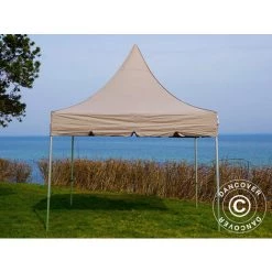 DANCOVER Tente Pliante Chapiteau Pliable Tonnelle Pliante Barnum Pliant FleXtents PRO Peak Pagoda 3x3m Latte - Latte -Tente de réception Soldes 12729353 4
