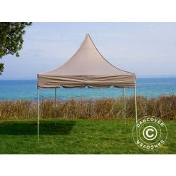 DANCOVER Tente Pliante Chapiteau Pliable Tonnelle Pliante Barnum Pliant FleXtents PRO Peak Pagoda 3x3m Latte - Latte -Tente de réception Soldes 12729353 5