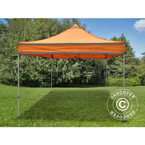 DANCOVER Tente Pliante Chapiteau Pliable Tonnelle Pliante Barnum Pliant FleXtents PRO, Tente De Chantier 3x3m Orange Réfléchissant - Orange 3 DANCOVER Tente Pliante Chapiteau Pliable Tonnelle Pliante Barnum Pliant FleXtents PRO, Tente De Chantier 3x3m Orange Réfléchissant - Orange