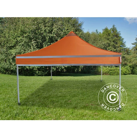DANCOVER Tente Pliante Chapiteau Pliable Tonnelle Pliante Barnum Pliant FleXtents PRO, Tente De Chantier 3x3m Orange Réfléchissant - Orange 6 DANCOVER Tente Pliante Chapiteau Pliable Tonnelle Pliante Barnum Pliant FleXtents PRO, Tente De Chantier 3x3m Orange Réfléchissant - Orange – Image 4