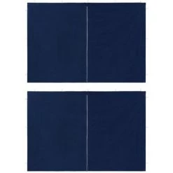 VidaXL Paroi De Tente De Réception 2pcs Avec Fermeture éclair PE Bleu - Bleu