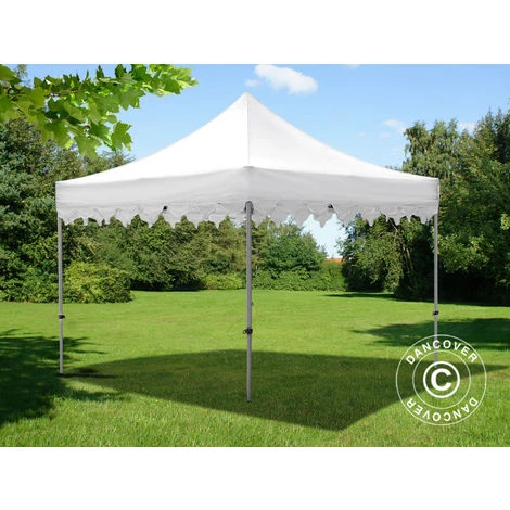 DANCOVER Tente Pliante Chapiteau Pliable Tonnelle Pliante Barnum Pliant FleXtents PRO "Morocco" 3x3m Blanc - Blanc 4 DANCOVER Tente Pliante Chapiteau Pliable Tonnelle Pliante Barnum Pliant FleXtents PRO "Morocco" 3x3m Blanc - Blanc - Image 2