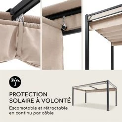 Blumfeldt Pantheon Cortina Pavillon Avec Auvent 3x4 M 4 Parois Latérales Beige -Tente de réception Soldes 12991636 3