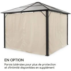Blumfeldt Pantheon Solid Sky Pergola 3 X 3m Toît Polycarbonate -Tente de réception Soldes 12991777 3