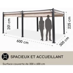 Blumfeldt Blumfeldt Pantheon Cortina Pavillon Avec Auvent 3x6 M 4 Parois Latérales Beige 10 Blumfeldt Blumfeldt Pantheon Cortina Pavillon Avec Auvent 3x6 M 4 Parois Latérales Beige -Tente de réception Soldes 13187740 4